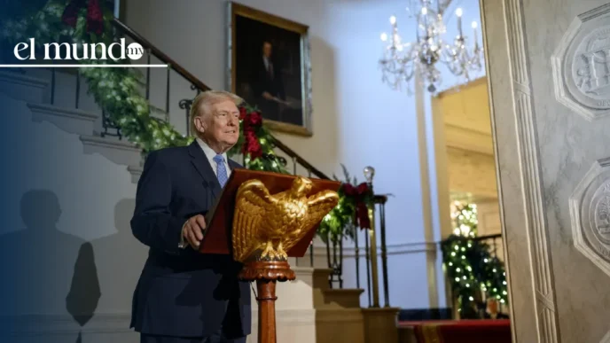 Trump ridiculiza a Biden y Obama con placas bajo los retratos presidenciales en la Casa Blanca